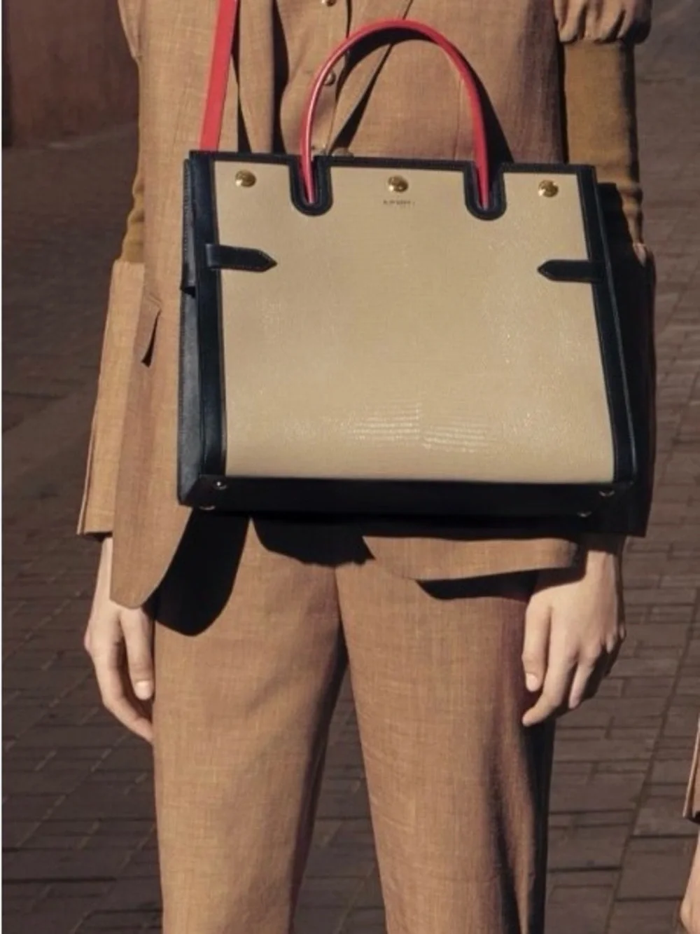 Burberry Medium Title Lizard Embossed Leather